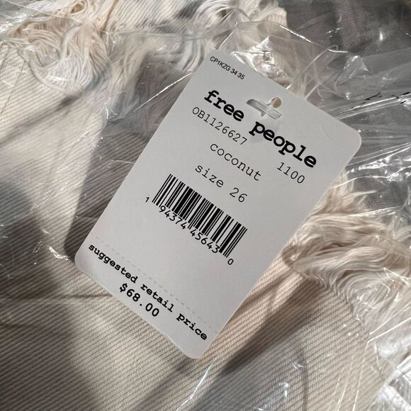 Free People Bailey Denim Raw Hem Mini Skirt in Coconut - Picture 9 of 10